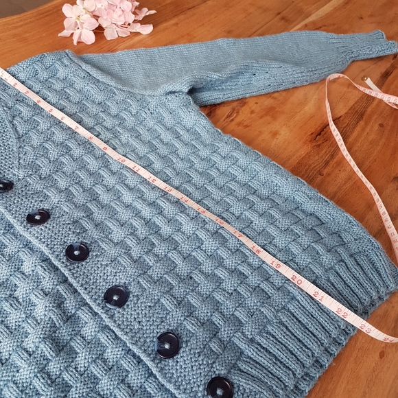 🌏 Handmade knit cardigan sweater x sz M/L - Picture 13 of 16
